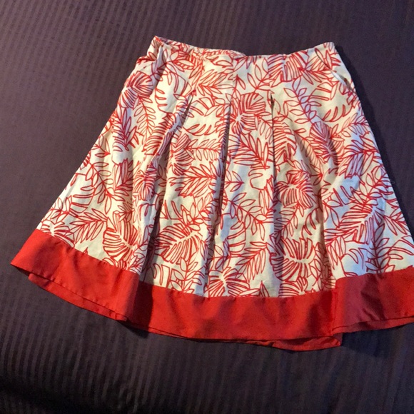 Lane Bryant Dresses & Skirts - A beige and burnt orange A-line knee length skirt